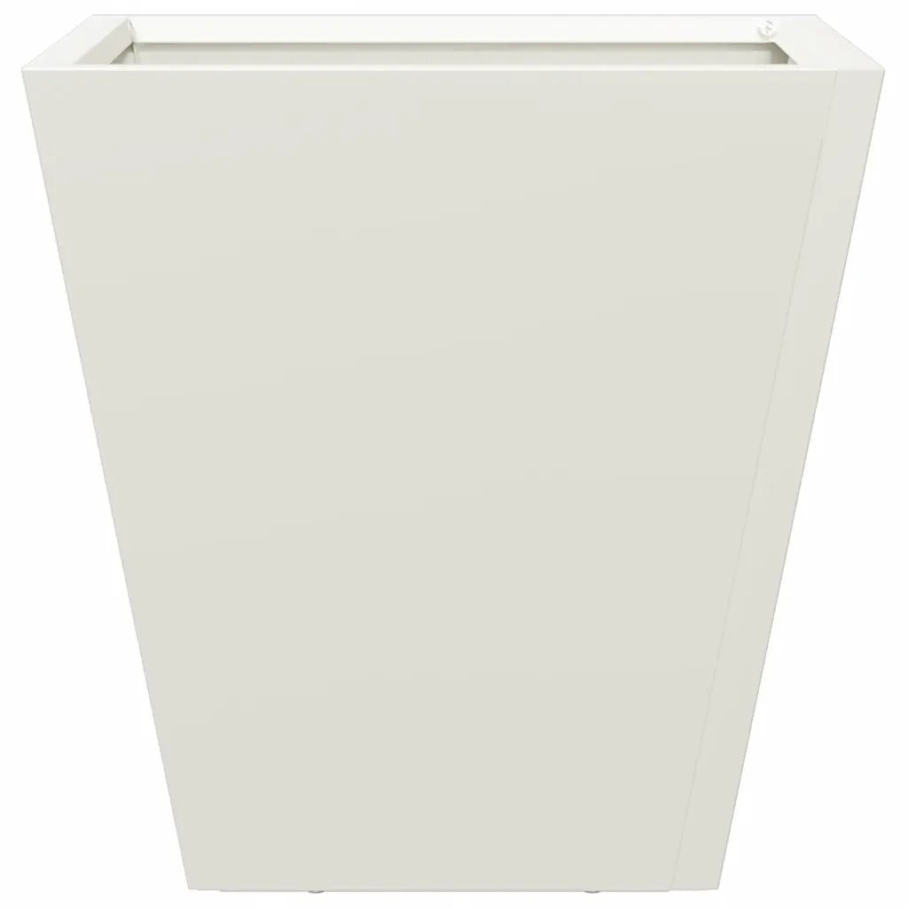 Fioriere da Giardino 2 pz Bianche 30x30x30 cm in Acciaio