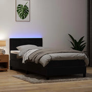 Letto a Molle con Materasso e LED Nero 80x220 cm Velluto 3317291