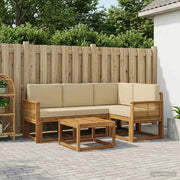 Set di divani da esterno 5 pcs Naturale e Beige Poliestere 3385199