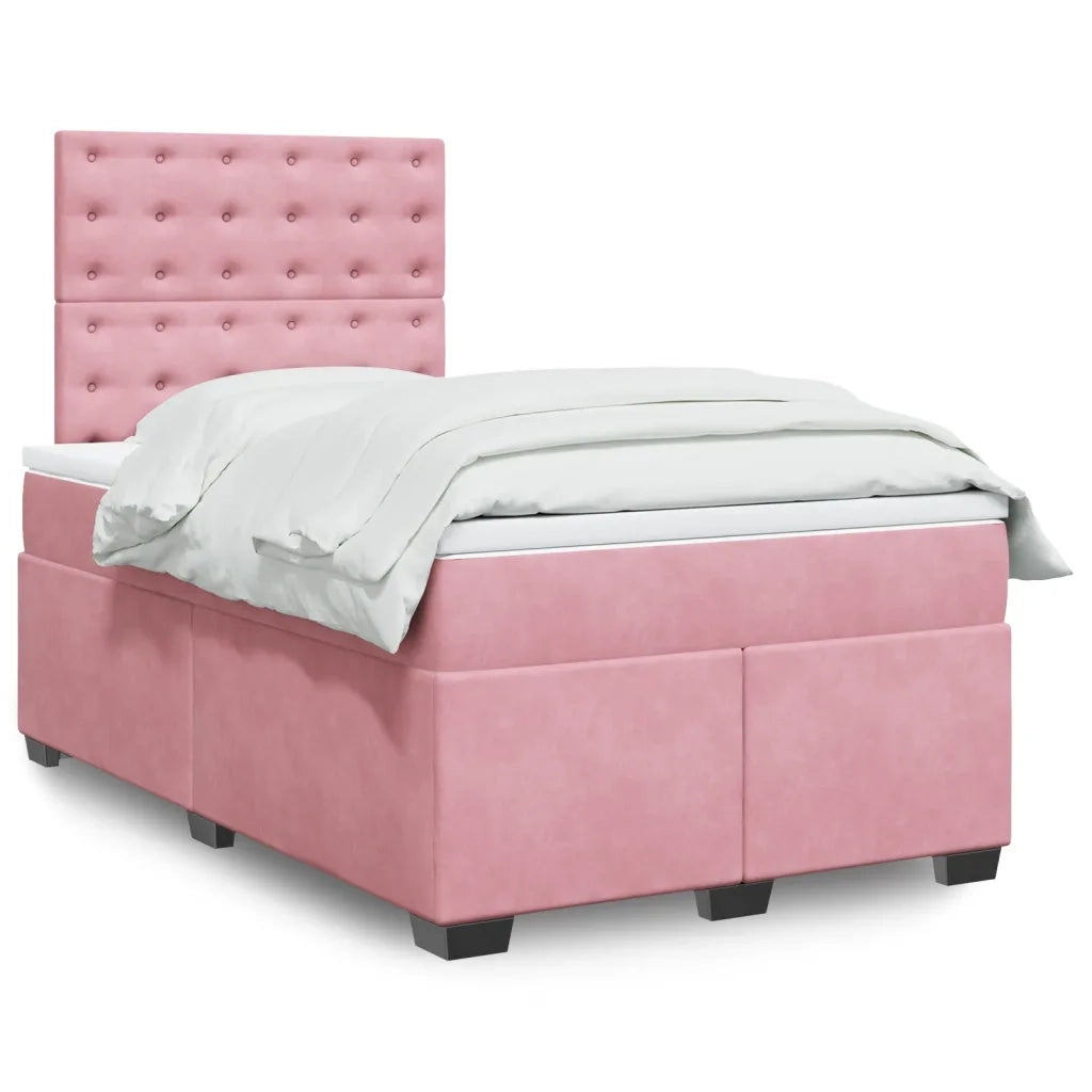Giroletto a Molle con Materasso Rosa 120x200 cm in Velluto 3293199