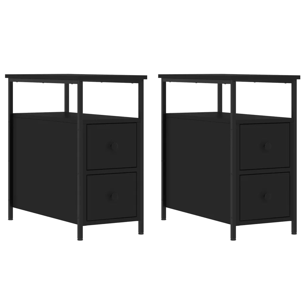 Comodini 2 pz-Set di 2 Tavolino da notte Neri 30x60x60 cm in Legno Multistrato 868956