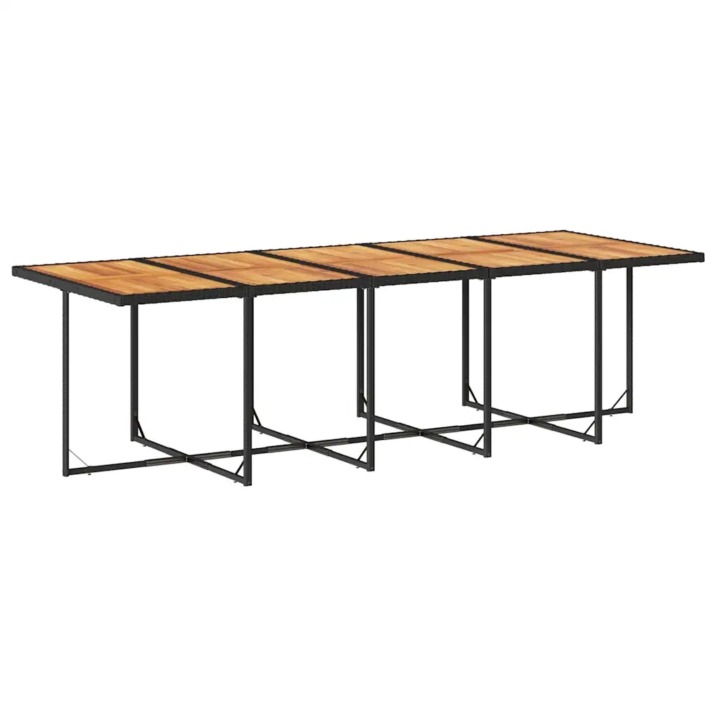 Set da Pranzo da Giardino 15 pz con Cuscini Nero in Polyrattan 3211239