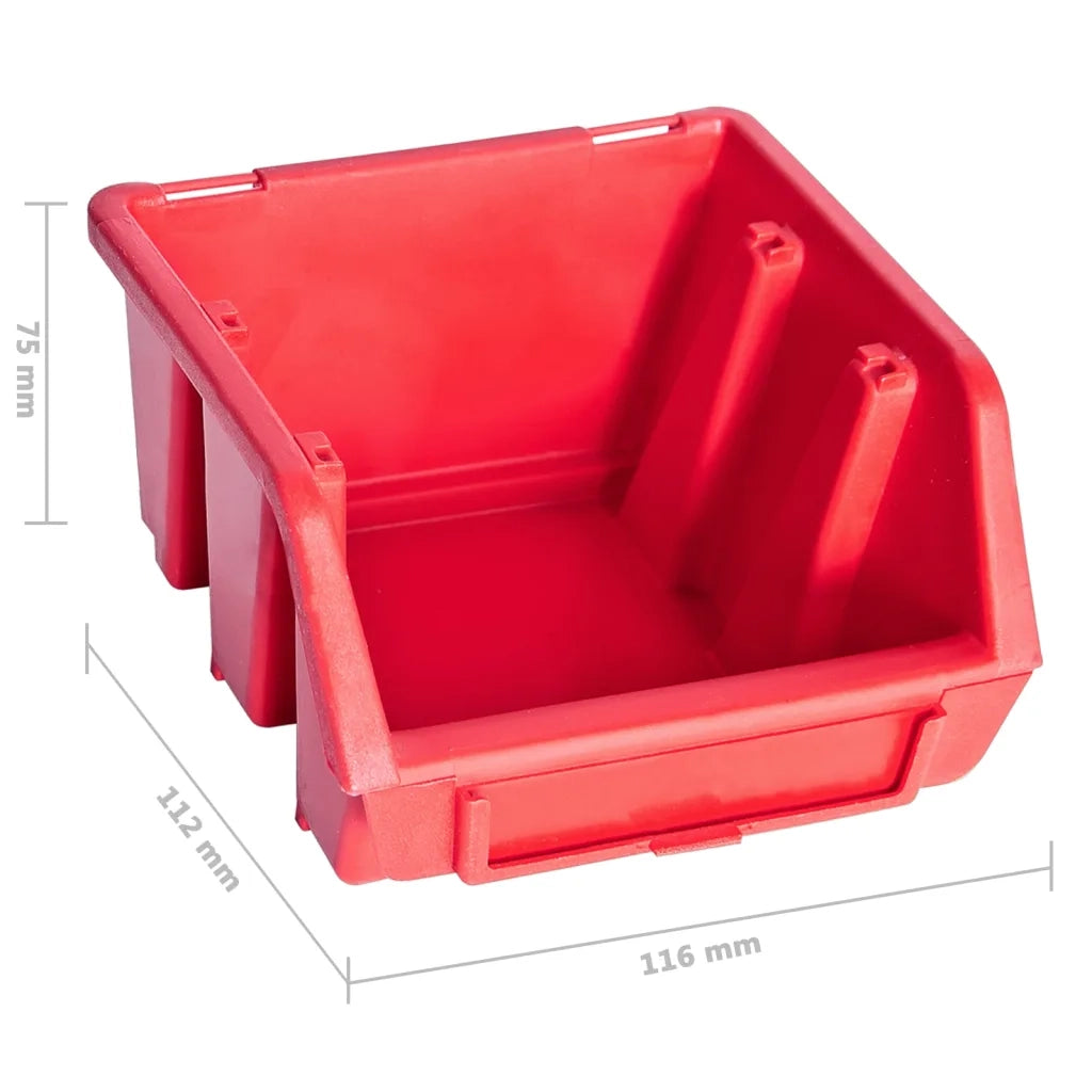 Kit Contenitori 39 pz con Pannelli a Parete Rosso e Nero CFW8258478