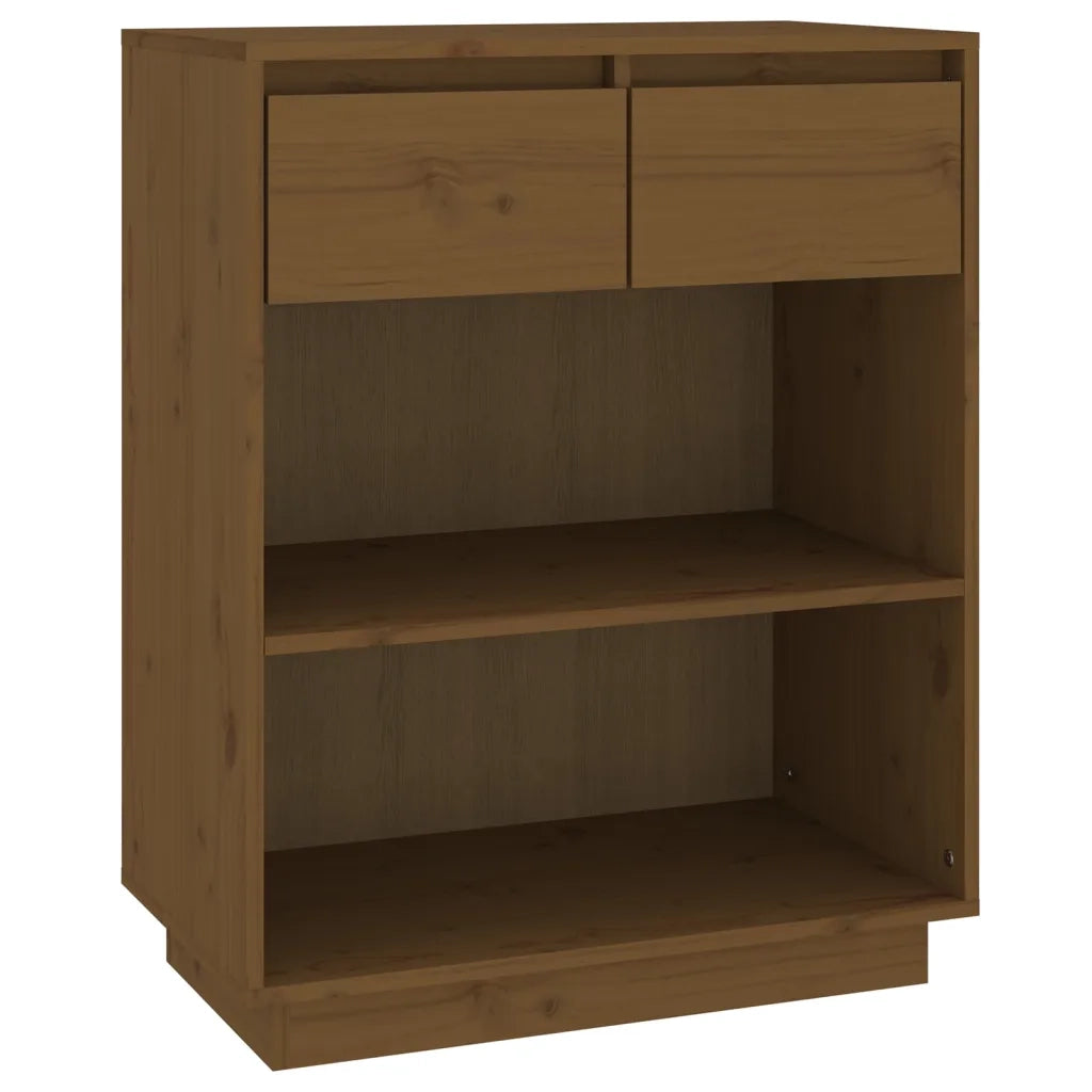 Mobile Consolle Ambrato 60x34x75 cm in Legno Massello di Pino 813837