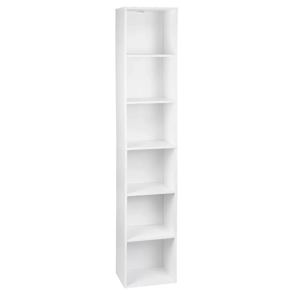 LIBRERIA a 6 scomparti 30x24x158,4 cm Bianca in MDF e pannello truciolare