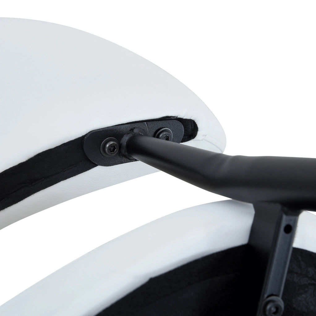 Set di 2 sedie da pranzo ergonomiche bianche con rivestimento sintetico e gambe stabili