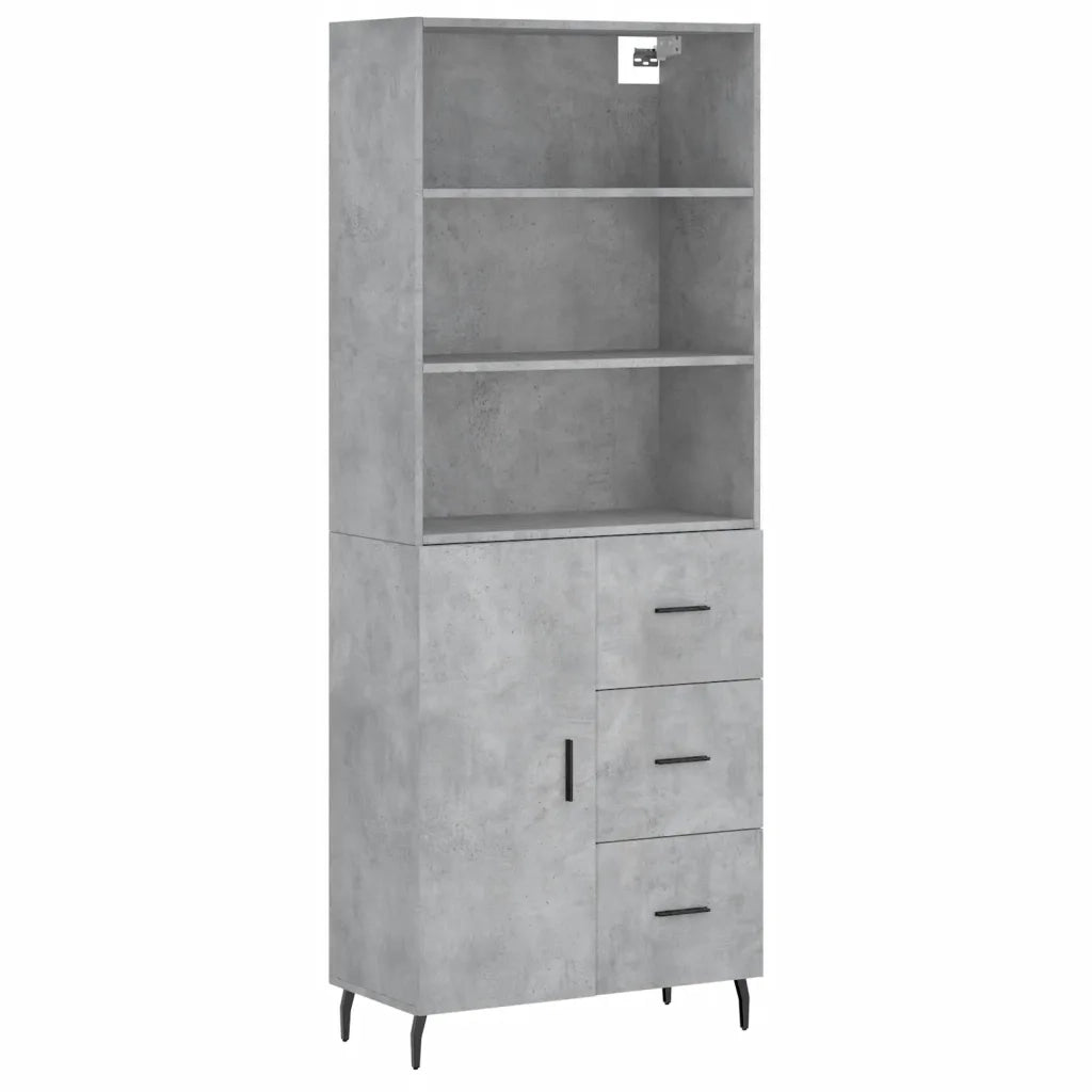 Credenza-Buffet-Armadio da cucina Grigio Cemento 69,5x34x180 cm in Legno Multistrato 198477