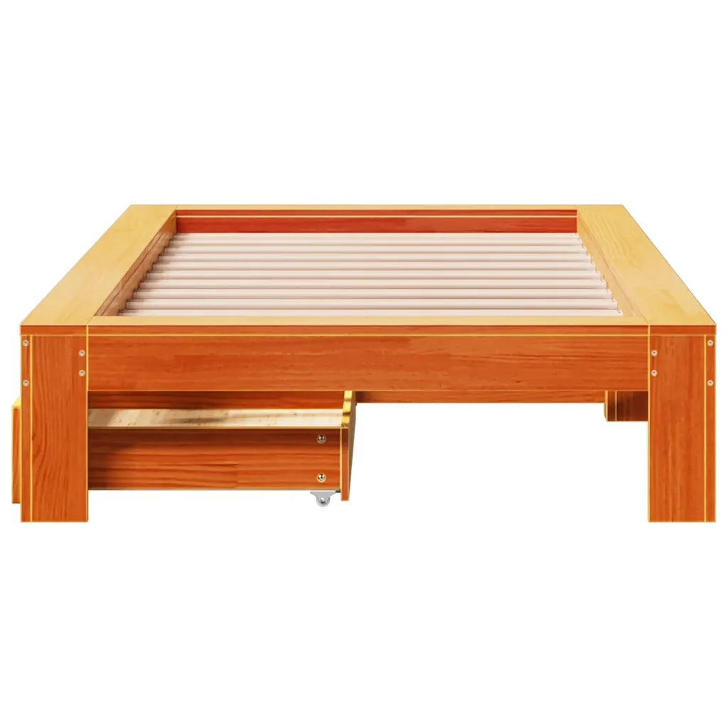 Letto senza Materasso Marrone Cera 90x190 cm in Legno di Pino 3309022