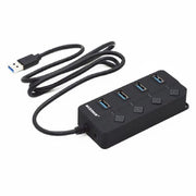 Trade Shop - Hub 4 Porte Usb 3.0 Adattatore Di Alimentazione Per Laptop Desktop Hub3-04 -