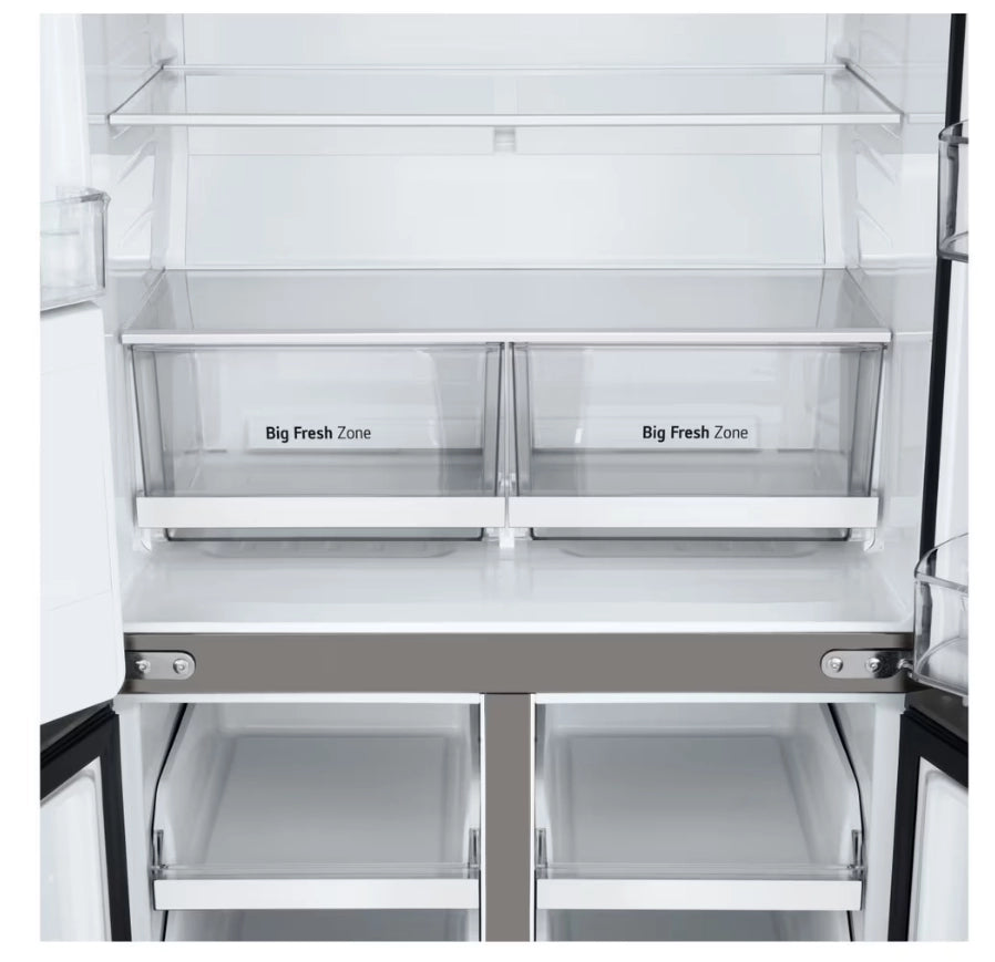 LG GML860PYFE Frigorifero Multidoor Slim, Classe E, 506L, Wi-Fi, Linear Cooling, Smart Diagnosis, Total No Frost,Argento