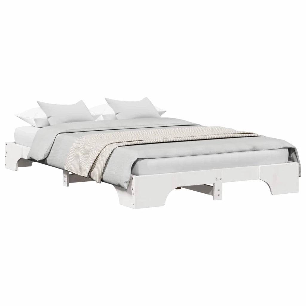 Struttura del letto Bianco 135 x 190 cm Pino massello 872870