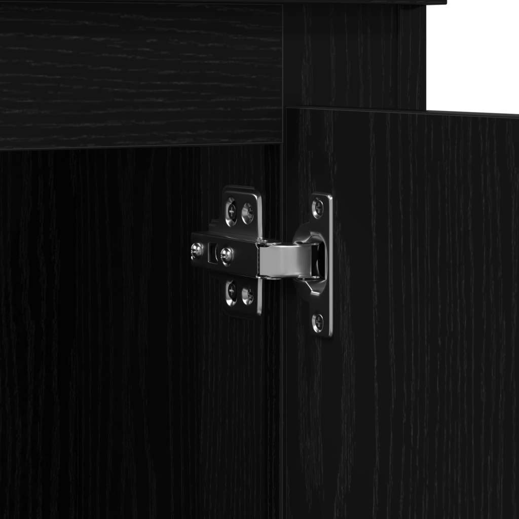 Highboard Nero Quercia 36x35,5x103,5 cm Legno ingegnerizzato