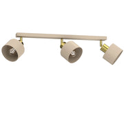 Plafoniera barra Parkla 3xE27 beige oro acciaio