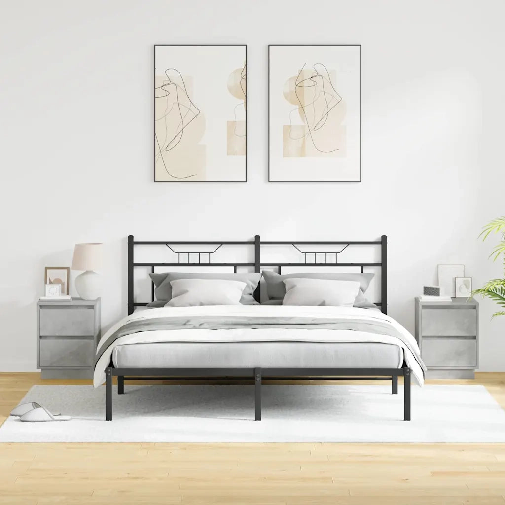 Set di 2 Comodini | Armadio da Notte | Mobiletto da notte Grigio cemento 39 x 34,5 x 50 cm