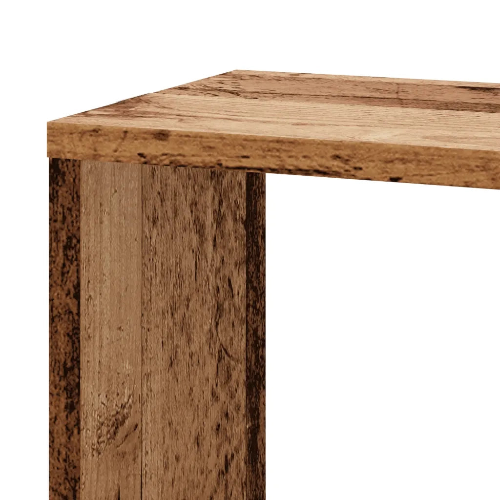 Scaffale Angolare Muro | Mensola a parete Legno Antico 45x45x147 cm Multistrato