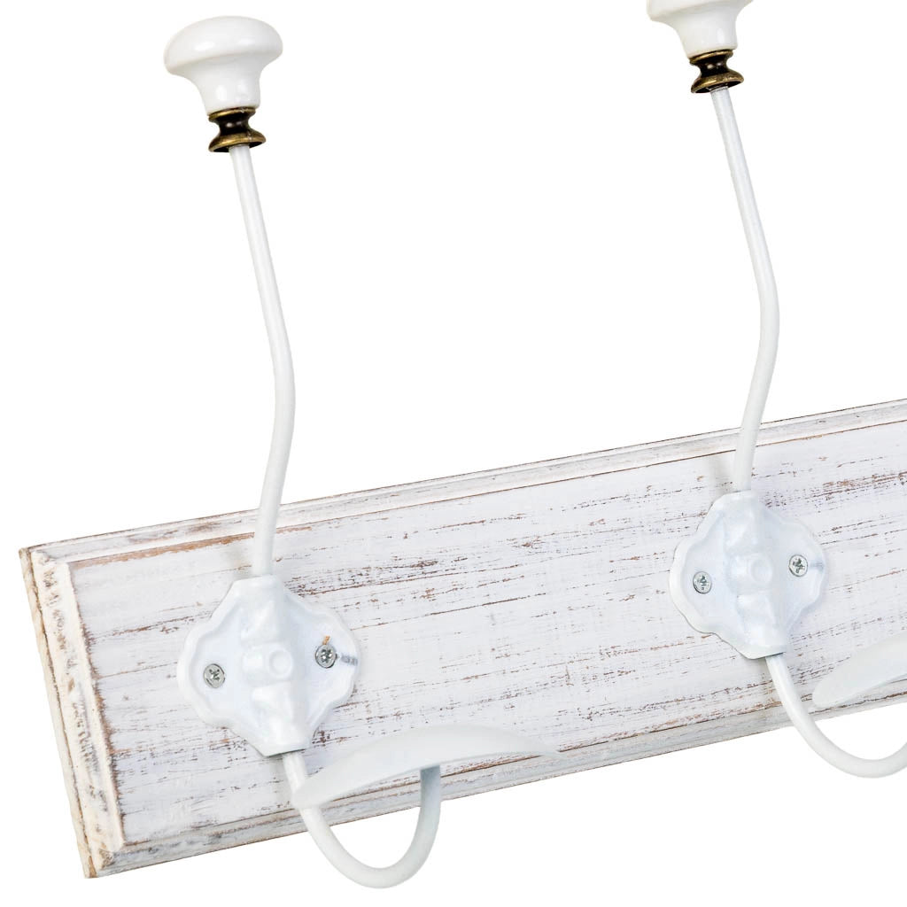 Appendiabiti da parete in legno con 3 ganci 39x1,3x8h cm
