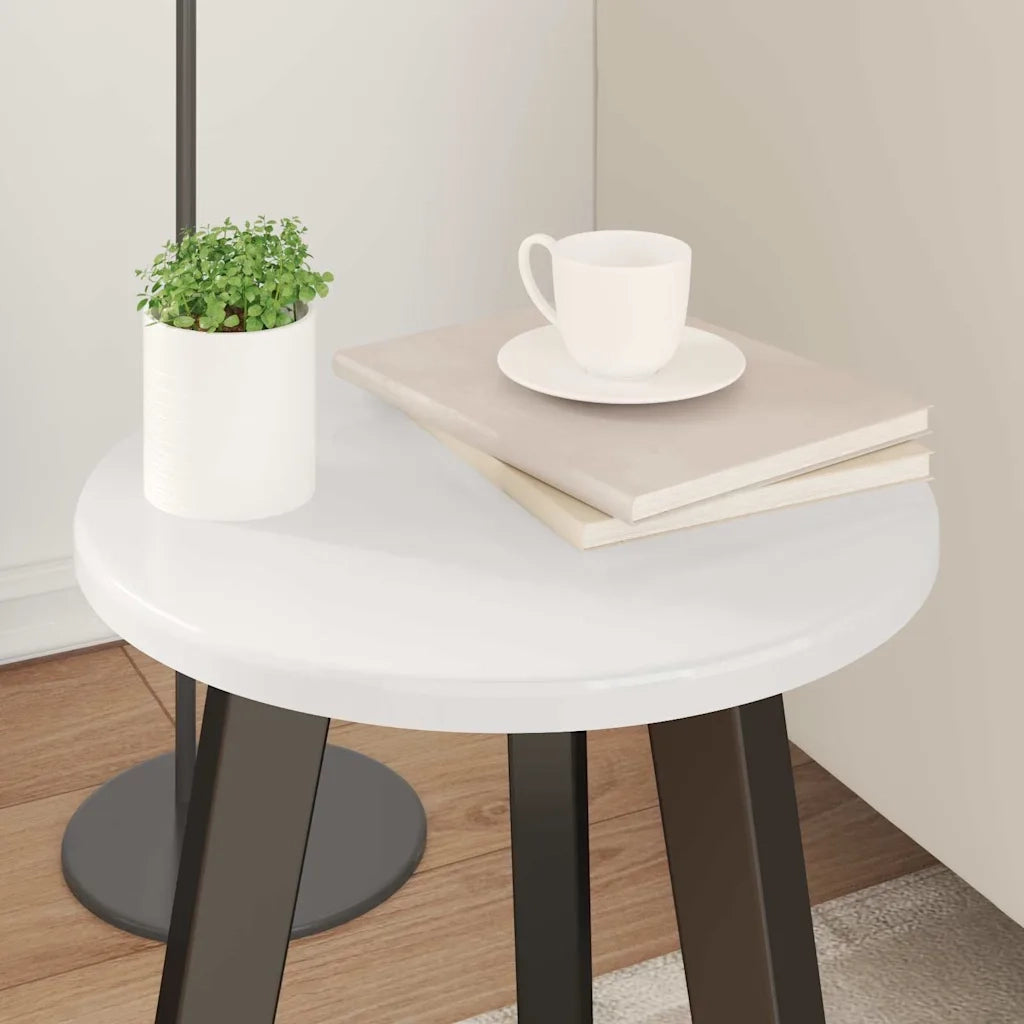 Piano del tavolo Bianco lucido Ø 30 x 1,5 cm Legno multistrato