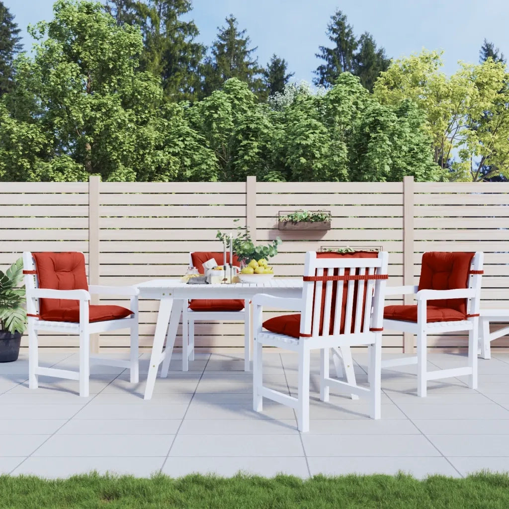 Cuscini Sedia Schiena Bassa 4 pz Rosso MÃ©lange 100x50x7 Tessuto