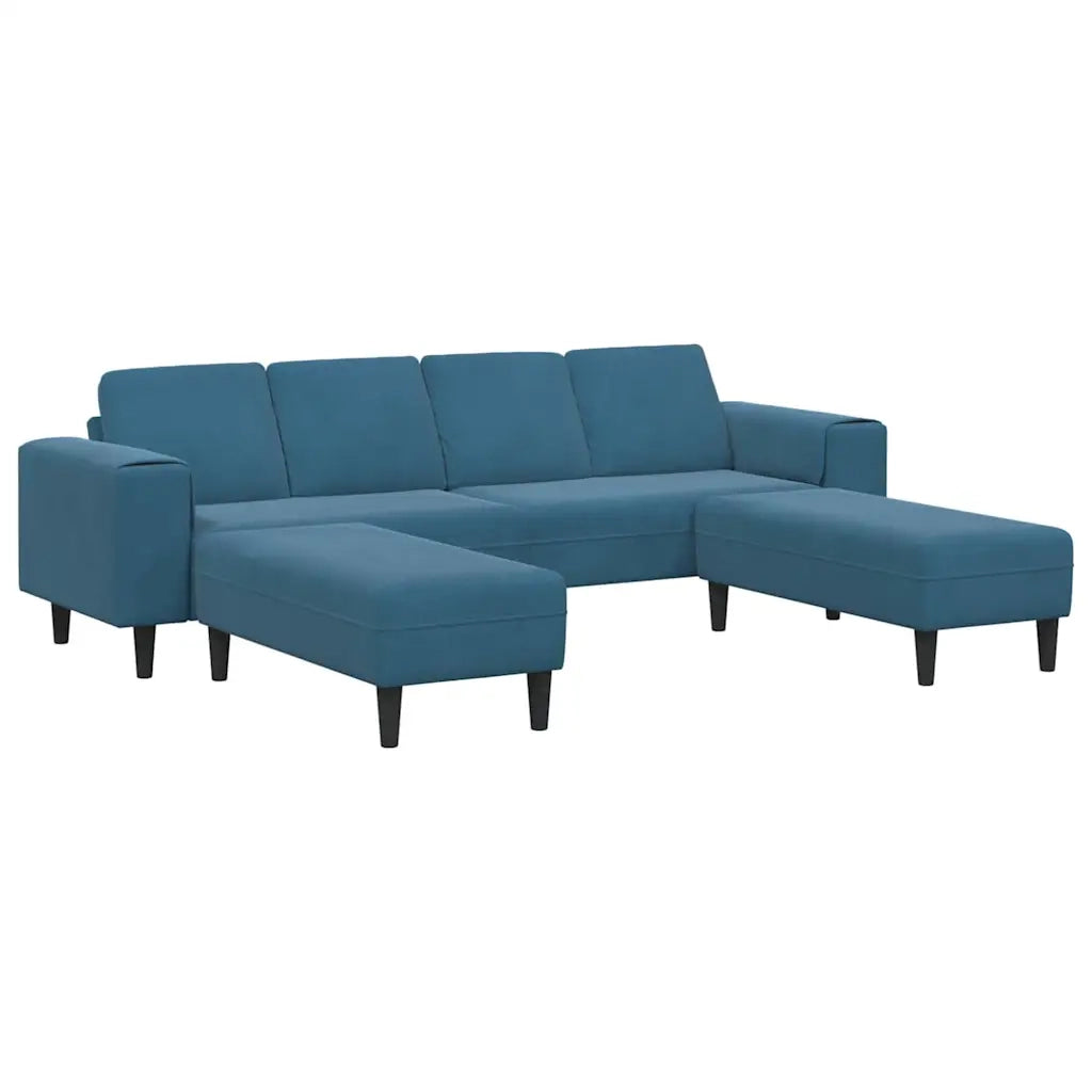 Set di divani 3 pcs Blu Velluto