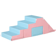 Casetta per bambini con scivolo e arrampicata ¨C zephmum ¨C rosa e blu 86x49x47 cm
