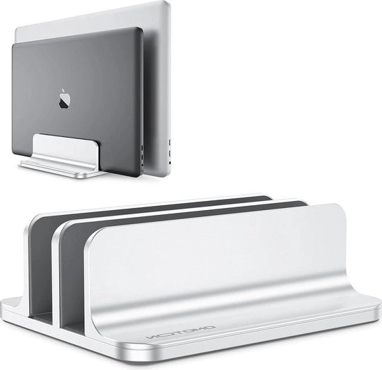 Supporto Verticale per Laptop Doppio Supporto per Laptop con Dock Regolabile per Macbook Air/Pro con Piastra di Supporto in Metallo - 17 pollici