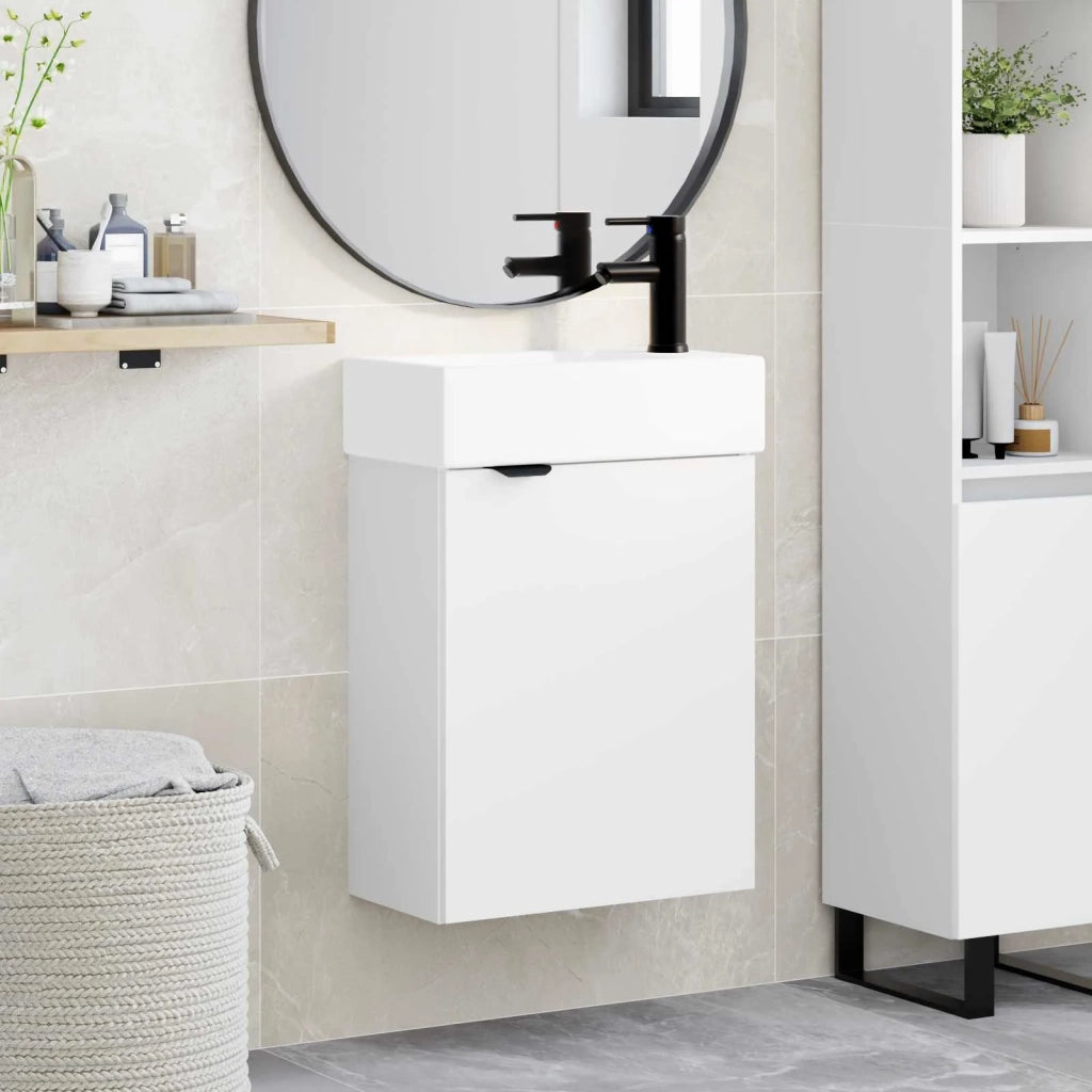 Mobile bagno con rubinetto Bianco 45,5 x 22,5 x 84 cm