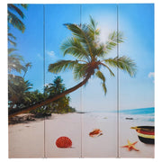 Divisorio Ambienti | Divider per stanze | Paravento Pieghevole 160x170 cm con Stampa Spiaggia