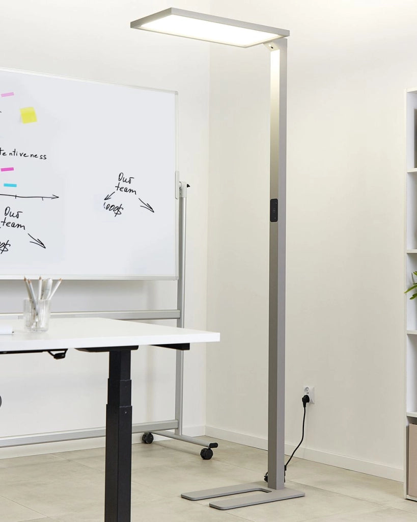 Lampada LED da terra in alluminio argento altezza 196 cm Interruttore a sfioramento Dimmerabile Sensore Illuminazione moderna Home Office