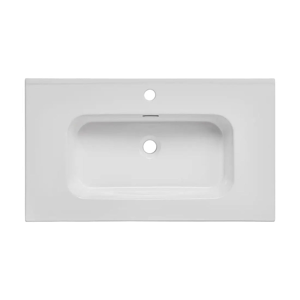 Lavabo da incasso ESSEN 80 cm ceramica bianco lucido design moderno