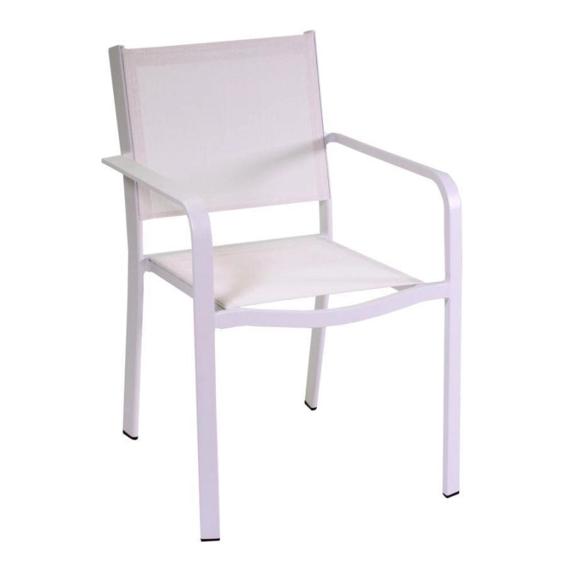 Poltrona alluminio texilene El Paso bianco cm 55x61h84,5