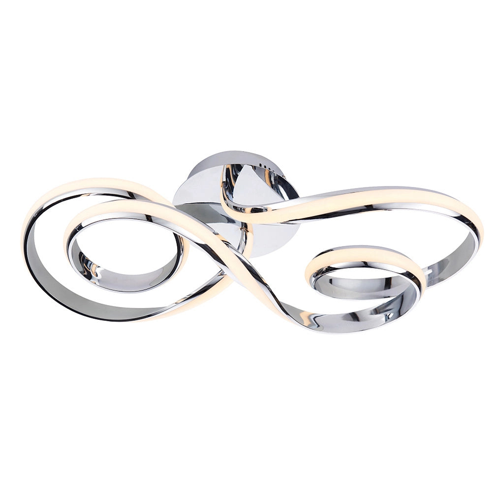 Plafoniera LED anello cromata 42W dimmerabile Endon Aria