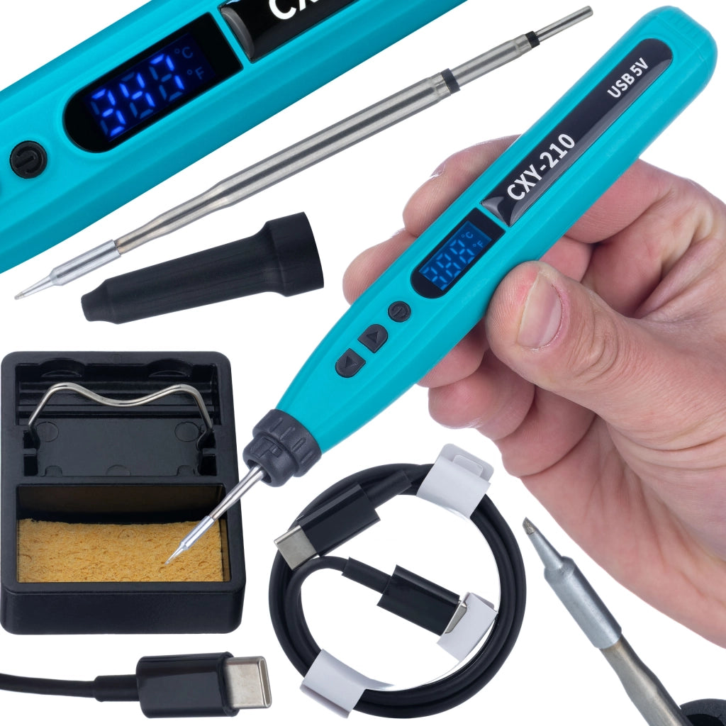 Saldatore Senza Fili CXY-210 SmartSolder Pro – Temperatura Regolabile 180–480°C | Display LED | USB-C | Batteria 18650