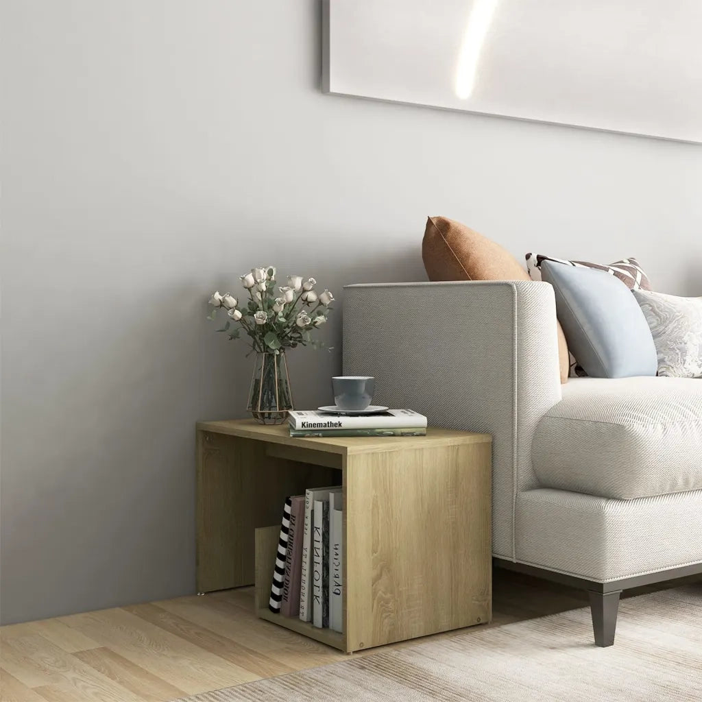 Tavolino Rovere Sonoma 59x36x38 cm in Legno Multistrato 806699