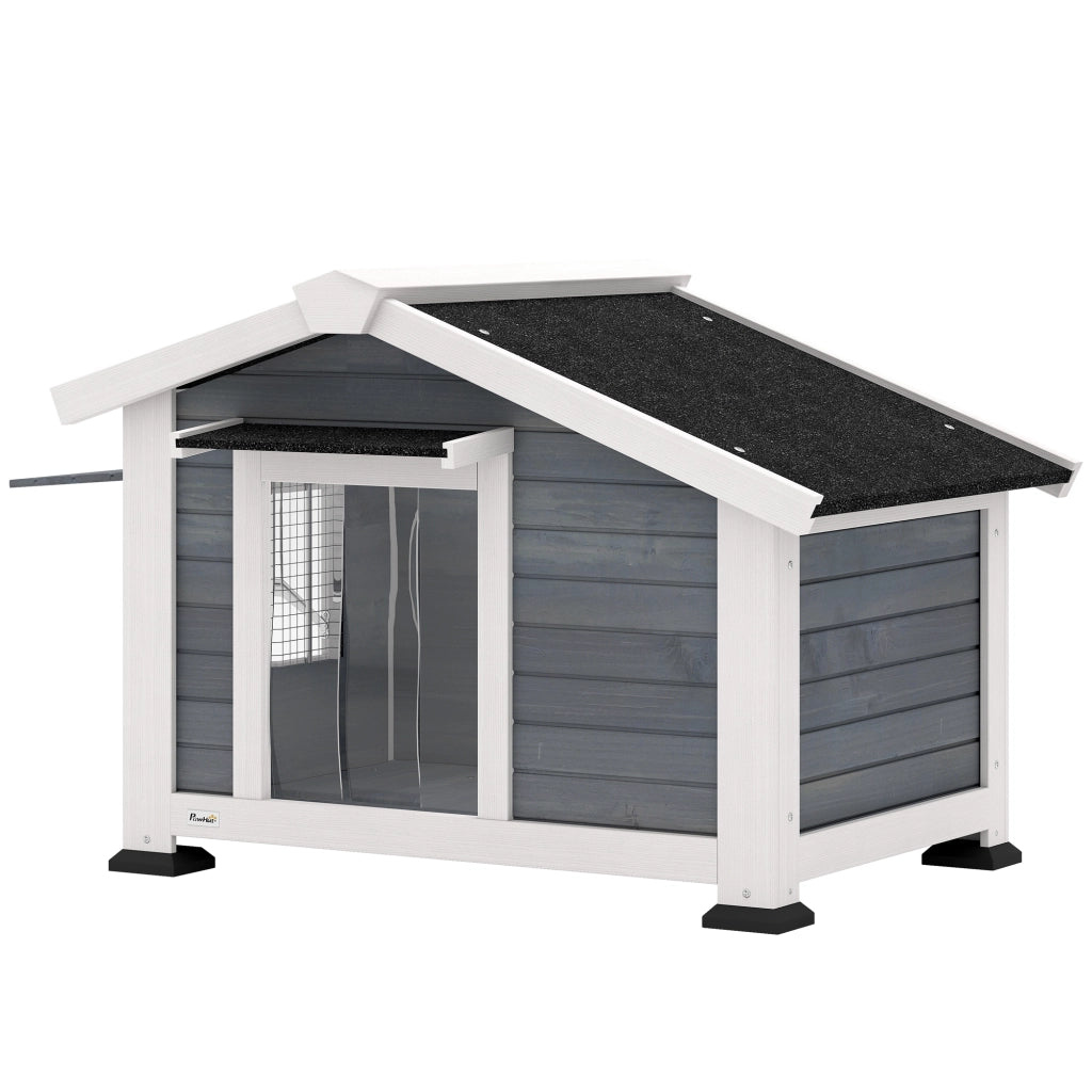 Casetta per Cani in Legno ¨C zephmum ¨C 98x76x69.5 cm Grigio