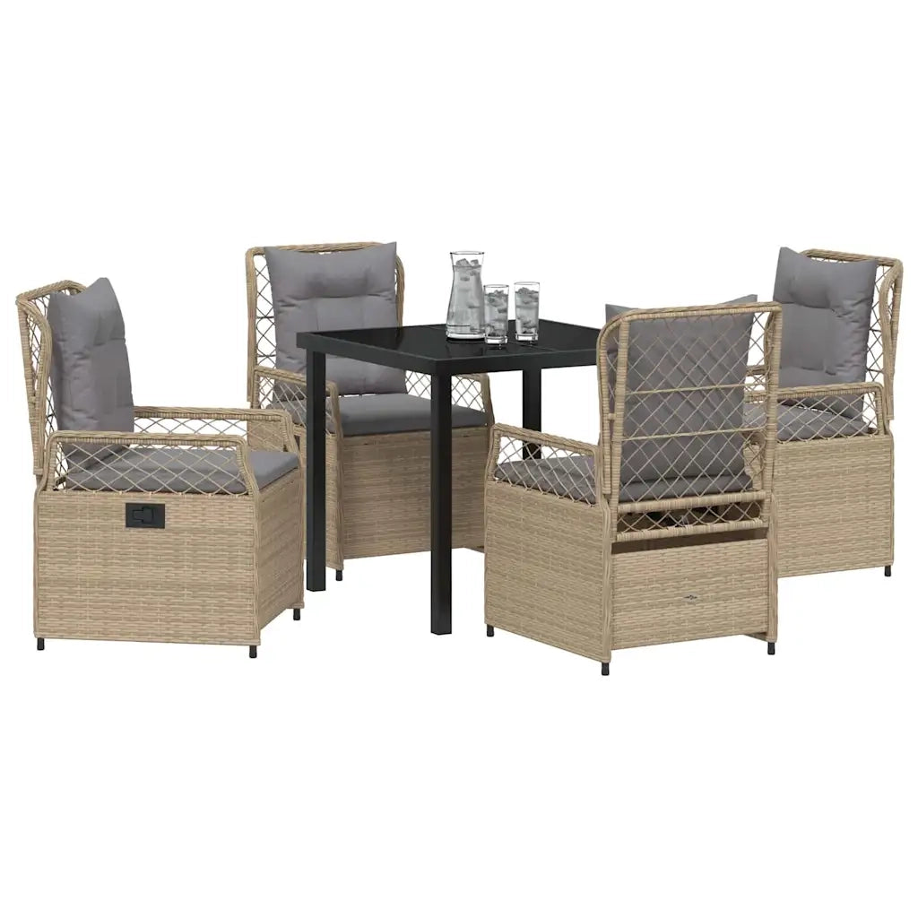 Set da Pranzo per Giardino 5 pcs Beige e Grigio Chiaro 3381003