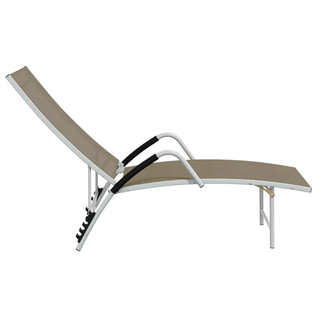 Sdraio sedia a sdraio prendisole lettino da giardino terrazza mobili da esterno tessilene e alluminio tortora 02_0012934