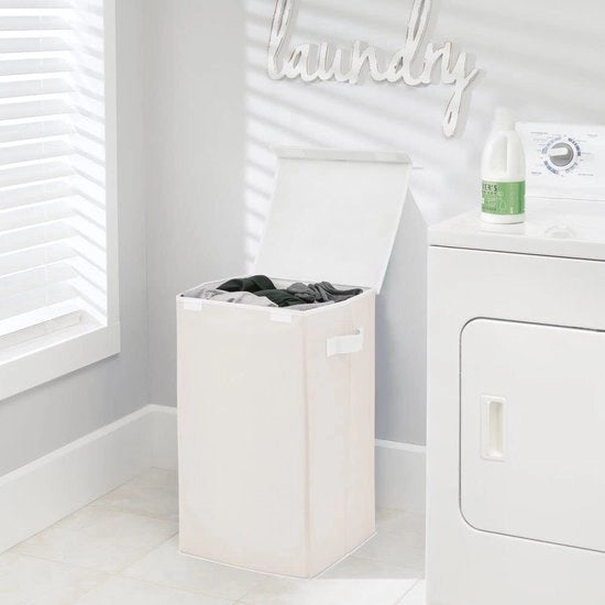 Asciugamano di tessuto respirante - design asciugamano per cucina, bagno o camera da letto - asciugamano pieghevole con coperchio e maniglie - crema/bianco