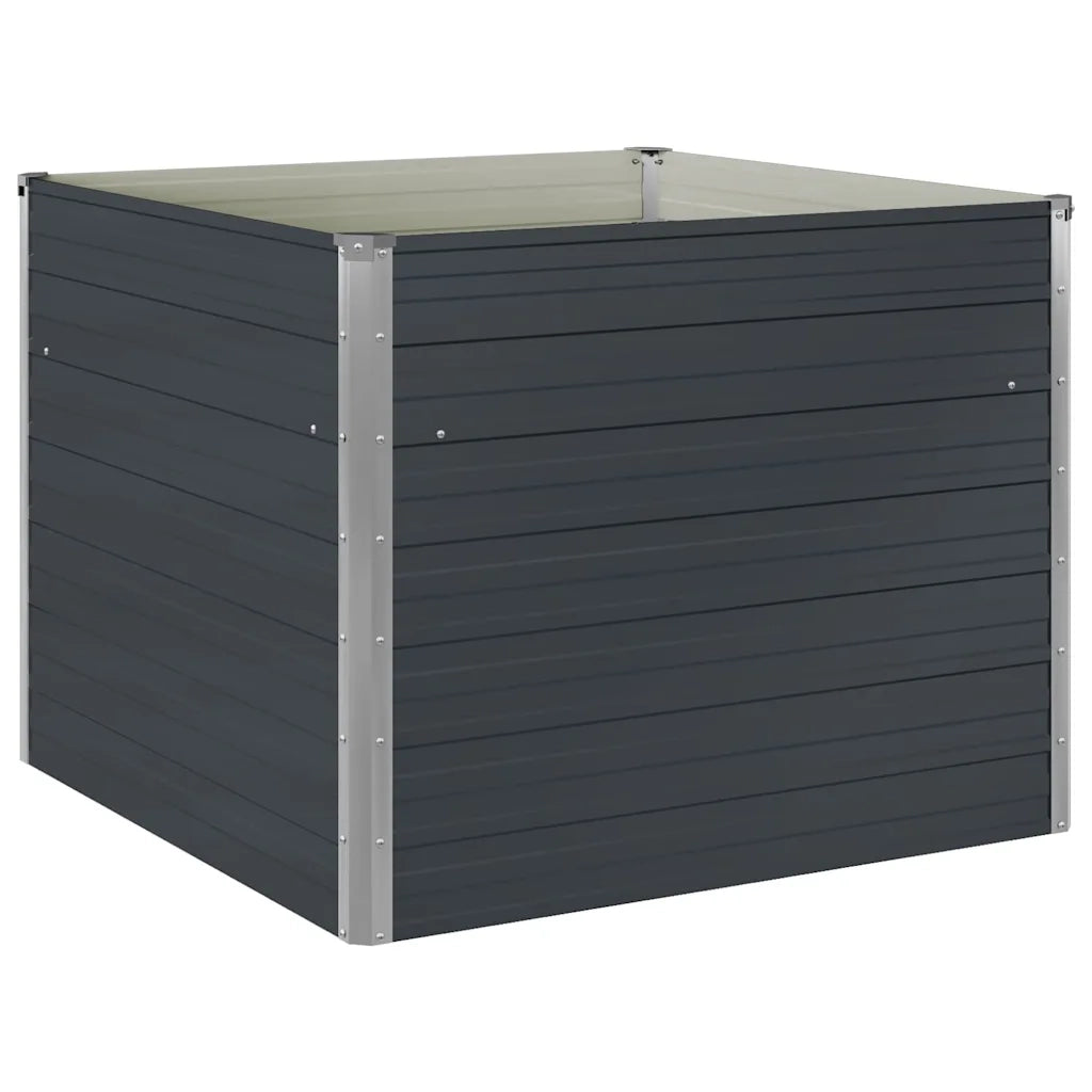 Fioriera Rialzata Antracite 100x100x77 cm in Acciaio Zincato 45725