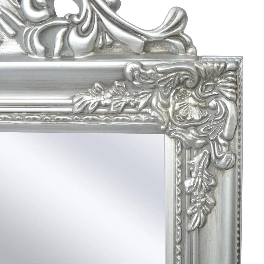 Specchio a Pavimento in Stile Barocco 160x40 cm Argento cod mxl 50271