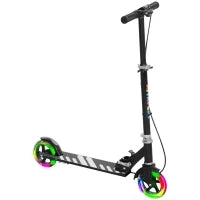 Monopattino Pieghevole per Bambini 3-8 Anni a 2 Ruote con Luci LED Manubrio 4 Altezze Regolabile Doppio Freni Nero