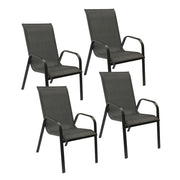 Set di 4 sedie MARBELLA in textilene grigio - alluminio grigio antracite