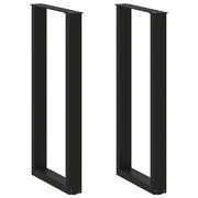 Set di 2 gambe moderne per tavolo da bar a forma di U 40 x 100-101 cm con piedini regolabili acciaio nero 02_0057468