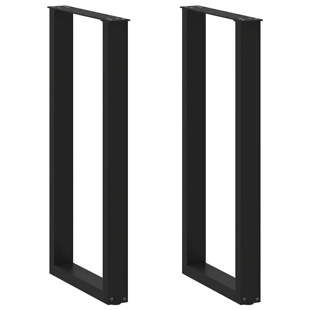 Set di 2 gambe moderne per tavolo da bar a forma di U 40 x 100-101 cm con piedini regolabili acciaio nero 02_0057468