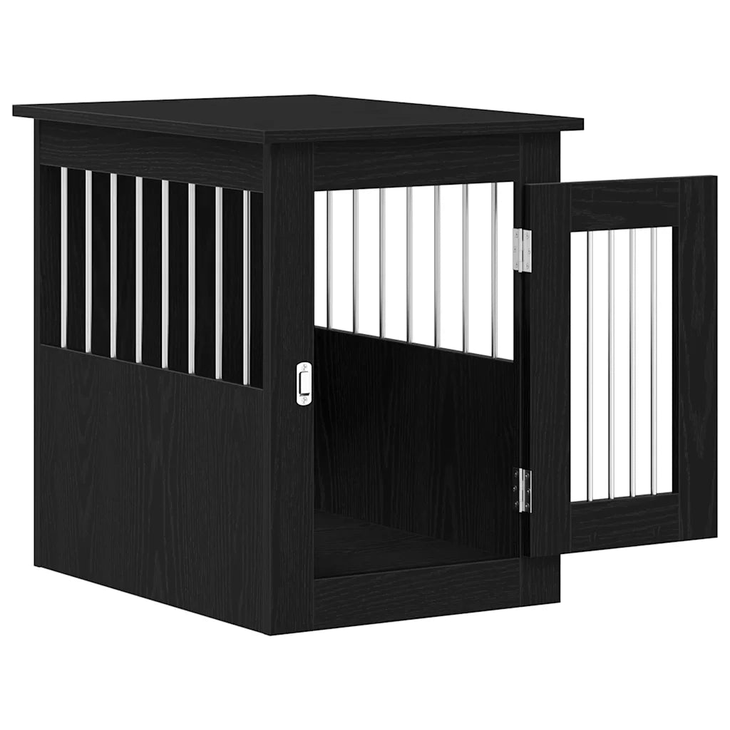 Trasportino per Cani Rovere Nero 45x62x59 cm in Legno Aggregato 862174
