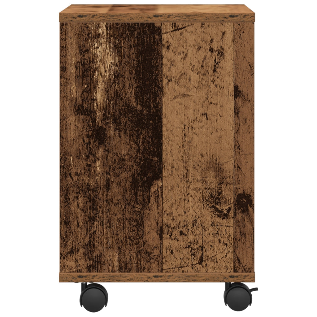 Stand per stampante  con ruote in legno vecchio 41x32x48 cm