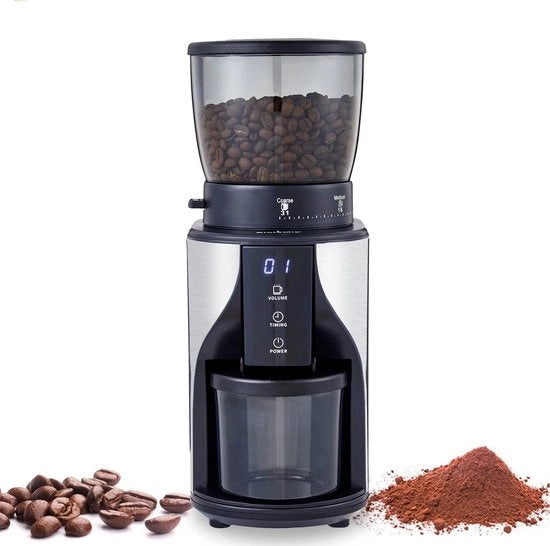 Molino Elettrico per Caffè - Macchina per Macinare Caffè in Casa - Funzione di Macinatura Automatica - BioloMix - Caffè Fresco