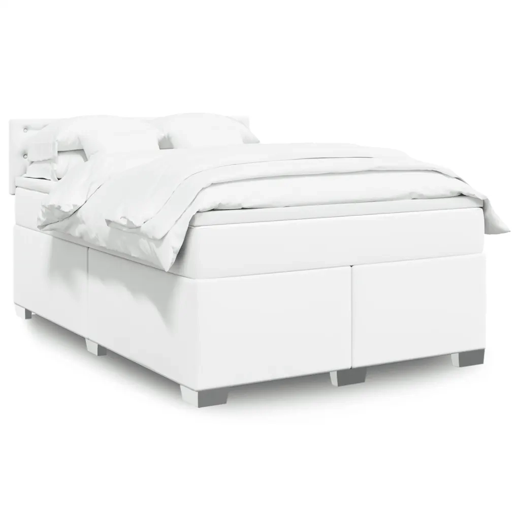 Giroletto a Molle con Materasso Bianco 140x200 cm in Similpelle 3286125