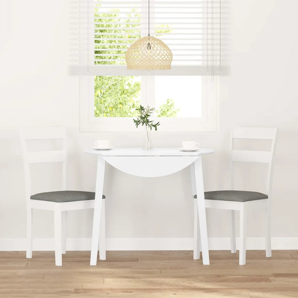 Sedie da Pranzo con Cuscini 2 pz Bianco Legno Massello di Hevea 4102384