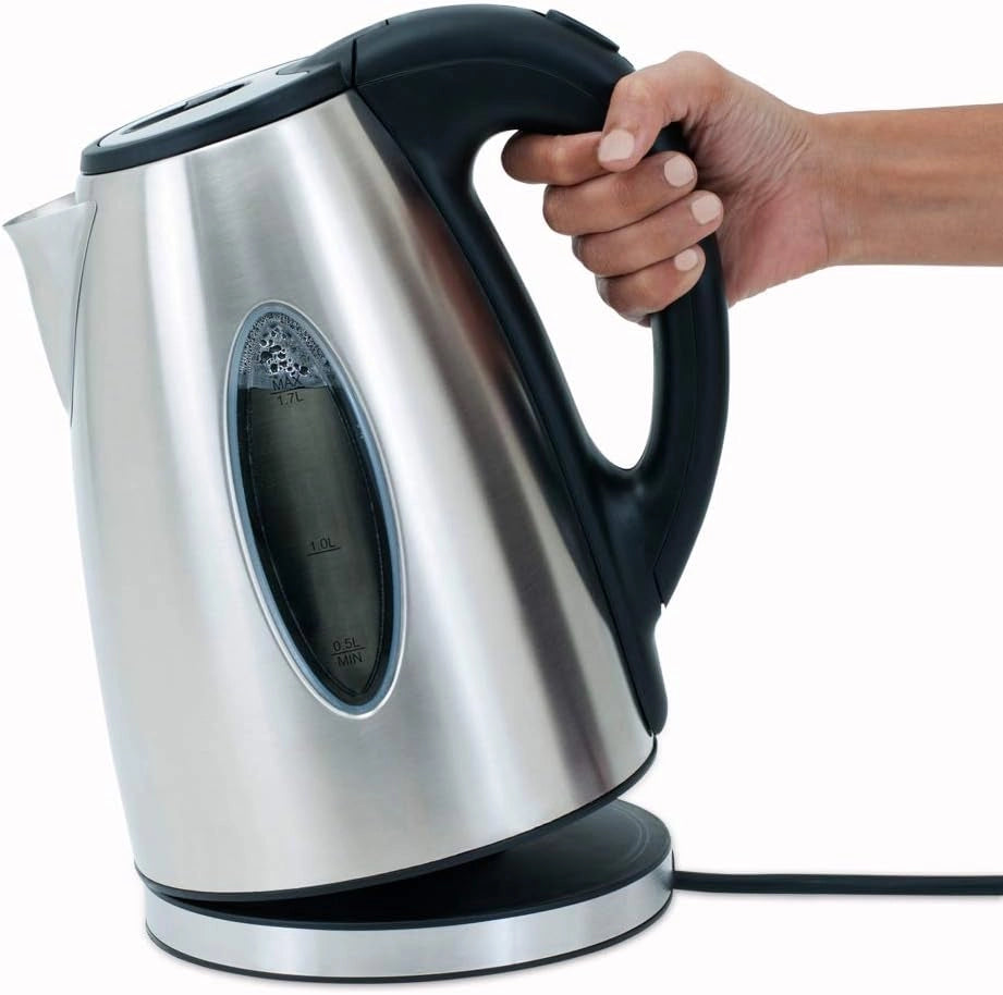Bollitore d'acqua o tè elettrico in vetro acciaio Inox 2200W senza cavo illuminazione LED