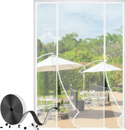 Veloce schermo per finestra, protezione insetti, finestra balcone, 190 x 230 cm, sicuro per gatti, magneti più potenti, schermo per finestra scorrevole, due aperture, bianco